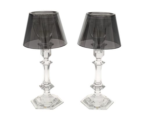 A pair of Baccarat "Harcourt Our Fire" candlesticks by Philippe Starck