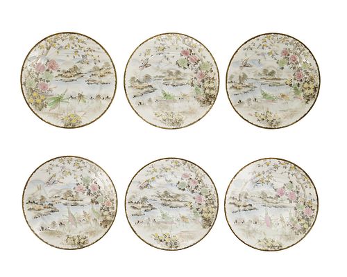 A set of Chinese painted porcelain plates