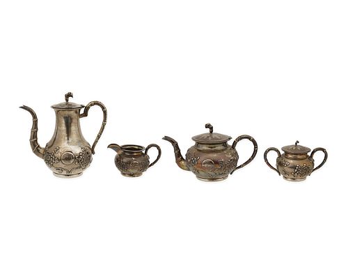 A Chinese export silver tea and coffee service