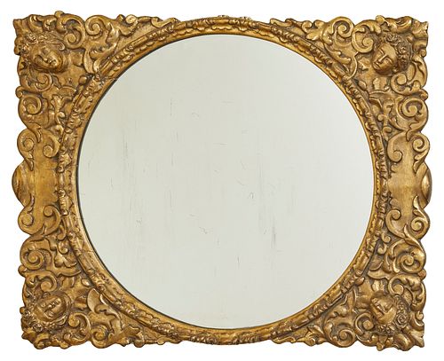 An Italian carved giltwood mirror