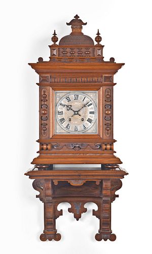 Lenzkirch Bracket Clock with Matching Shelf