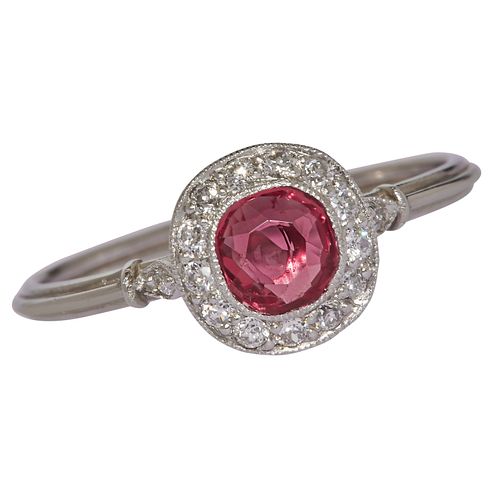 RUBY AND DIAMOND CLUSTER RING