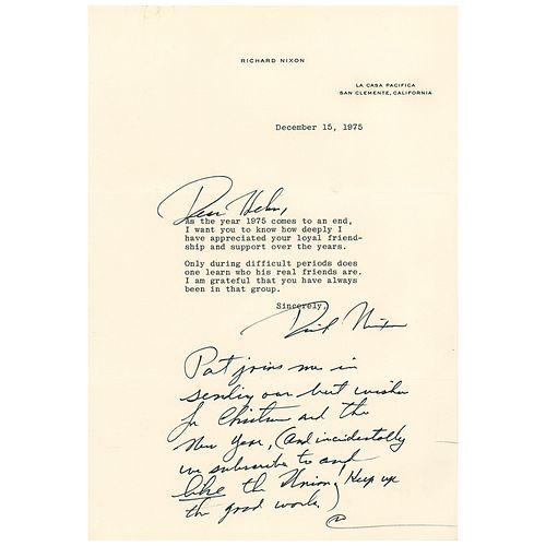 Richard Nixon (2) Typed Letters Signed