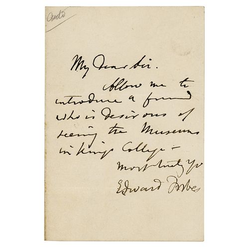Edward Forbes Autograph Note Signed