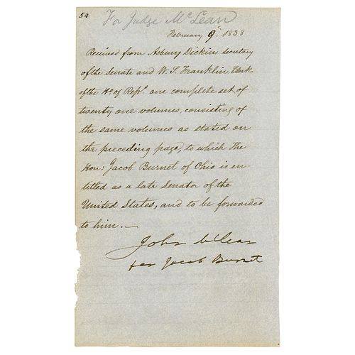John J. Crittenden and John McLean Letter Signed
