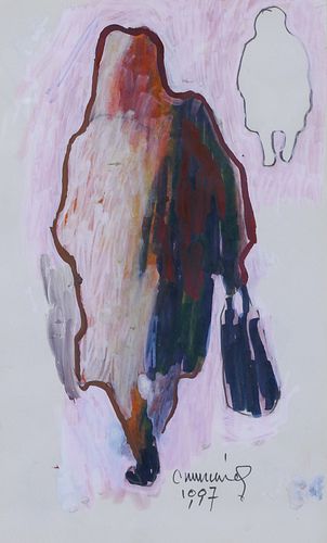 William Cumming ''Woman with Bag'' 1997 Tempera