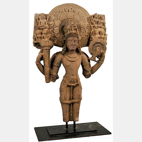 A Buff Sandstone Figure of Vishnu, India, 10th Century,