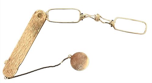 Victorian 14 Karat Gold Folding Eyeglasses, 17.4 grams.