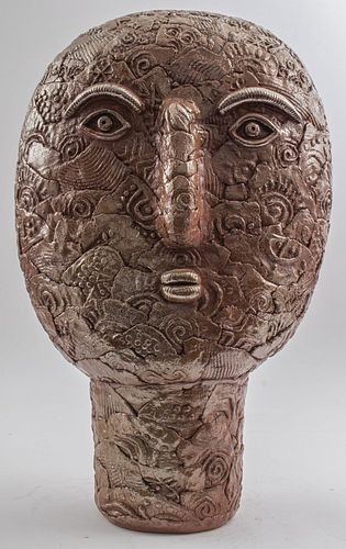 Louis Mendez Modern Ceramic Sculpture of a Head