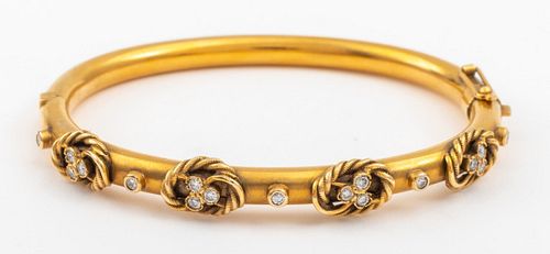 Antique 14K Gold Diamond Victorian Bracelet