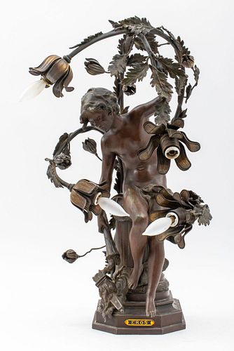 French Belle Epoque "Eros" Four Light Table Lamp