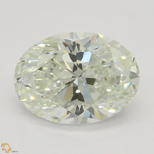 2.01 ct, Natural Light Yellow Green Color, SI1, Oval cut Diamond (GIA Graded), Appraised Value: $50,000 
