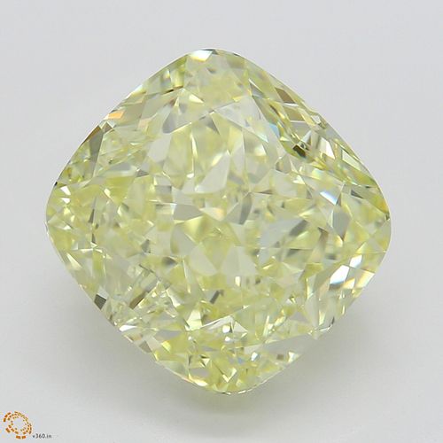 3.82 ct, Natural Fancy Yellow Even Color, VVS2, Cushion cut Diamond (GIA Graded), Appraised Value: $108,400 