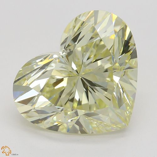 5.03 ct, Natural Fancy Light Yellow Even Color, IF, Heart cut Diamond (GIA Graded), Appraised Value: $241,400 