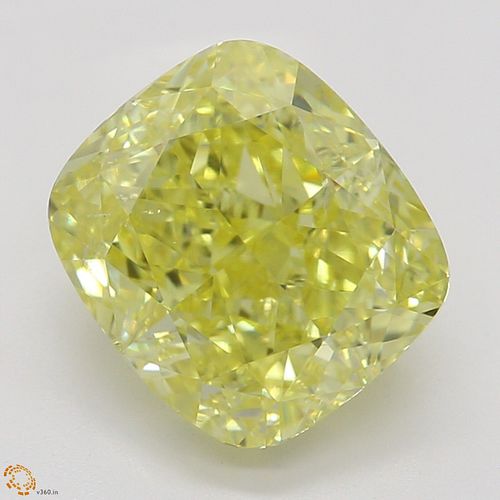 2.00 ct, Natural Fancy Intense Yellow Even Color, SI1, Cushion cut Diamond (GIA Graded), Appraised Value: $59,900 