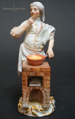 The Chef Man, A German Meissen Porcelain Figurine, Signed
