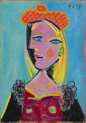 Pablo Picasso, Manner of: Femme au Beret Orange