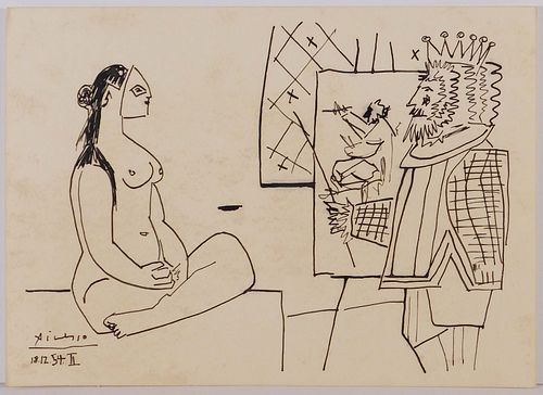 Pablo Picasso, Attributed: Artiste et Modele