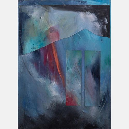 Jane Berger (American, 20th Century) Night Walk #1, Acrylic on canvas,