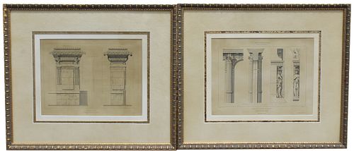 Pair of Antique Architectural Engravings