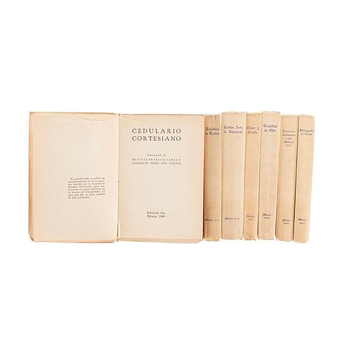 Publicaciones de la Sociedad de Estudios Cortesianos. México: Editorial Jus, 1949 - 1950, 1953. Pzs: 7.