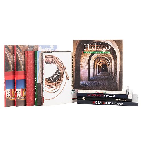 Libros sobre el Estado de Hidalgo.  Títulos: Hidalgo se Viste de Colores. Naturalmente Hidalgo. Hidalgo, Historia de un Pueblo. Pzs: 10