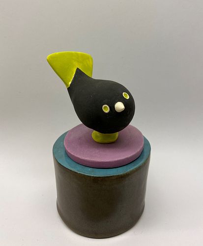 ANNETTE CORCORAN, Little Black Bird with Green Tail 