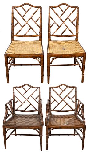 Modern Faux Bamboo Chairs, 4