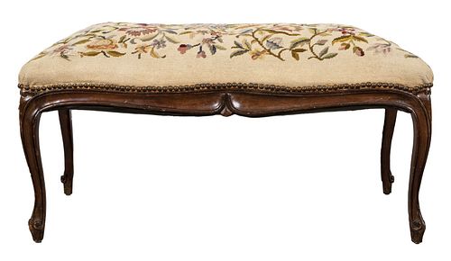 Louis XV Style Needlepoint Upholstered Bench