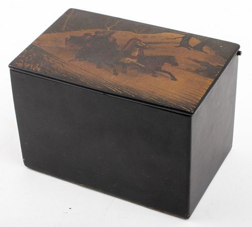 V.O. Vishnyakov Russian Lacquer Tobacco Box, 19 c.