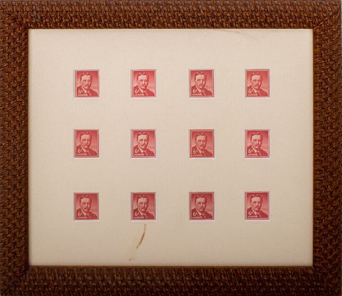 Framed 1955 Theodore Roosevelt Stamps
