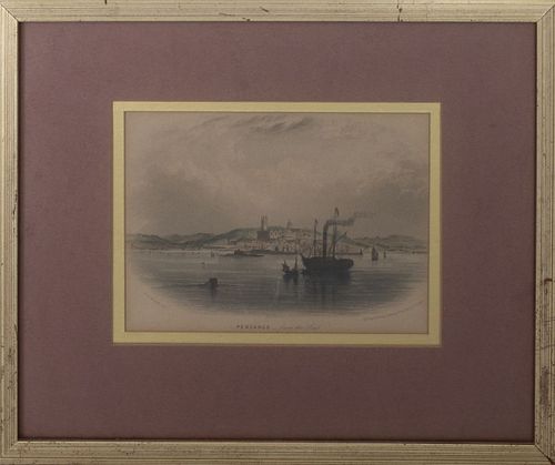 R.T. Pentreath, "Penzance From The Sea," Engraving