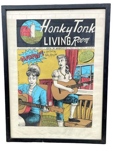 Signed & Numbered ROBERT VALADEZ 115/120 Original Honky Tonk Living Room Advertisement