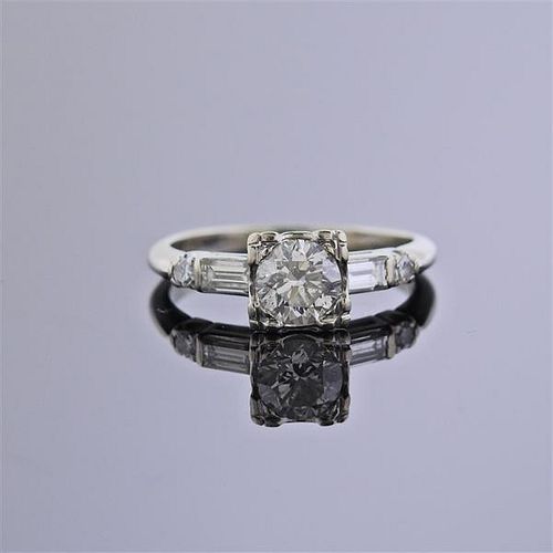 Mid Century 14k Gold Diamond Engagement Ring
