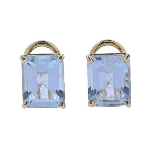 18k Gold Aquamarine Earrings
