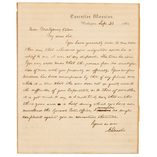 Abraham Lincoln Autograph Letter Signed as President