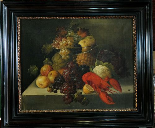 FRUIT STILL LIFE WITH A CRAB