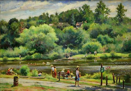 HOLTZ, Isaac. Oil on Canvas. "A Day In June".