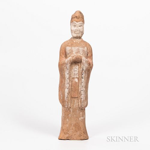 Painted Pottery Figure of a Male Attendant