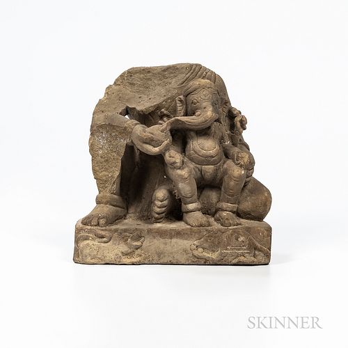 Gray Stone Fragment of Ganesha
