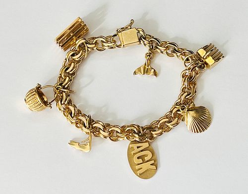 14k Yellow Gold Nantucket 7-Charm Bracelet