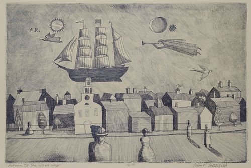 John F. Lochtefeld Limited Edition Etching "Return of the Whale Ship"