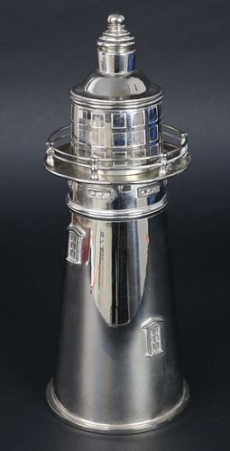 Chrome Plated Lighthouse Cocktail Shaker