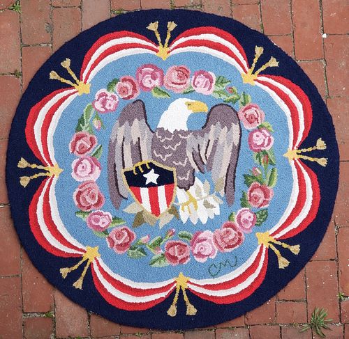 Claire Murray Patriotic Eagle American Flag Hooked Rug