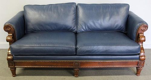 Hancock & Moore Quality Leather Upholstered Sofa.
