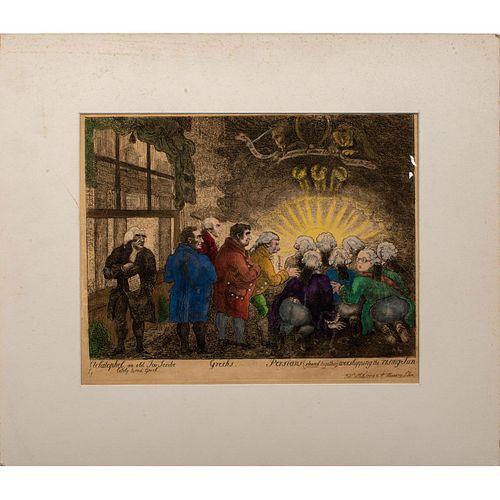 After James Sayers, Hand-colored Etching, Political Satire