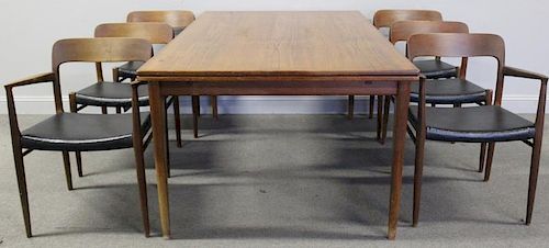 Niels O. Moller for J.L. Moller Dining Table and 6