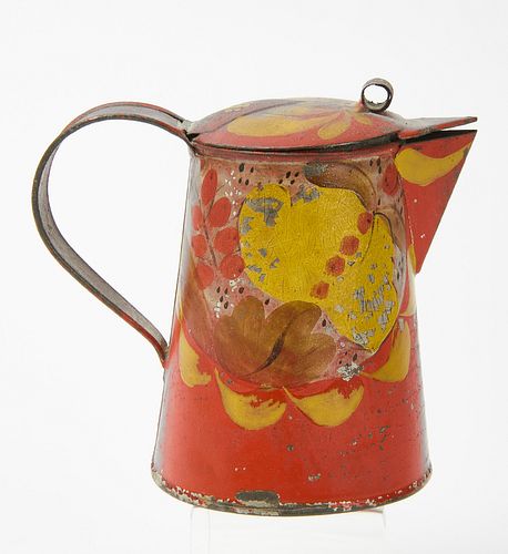 Red Tole Syrup Pitcher
