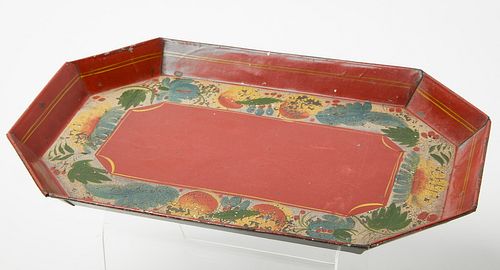 Red Tole Tray