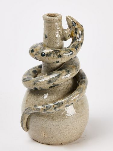 Stoneware Folk ArtSnake bottle